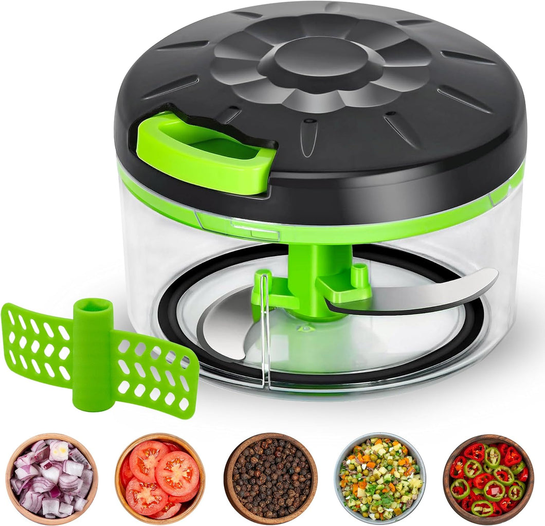 Hand Food Chopper with Pull String, Chopper for Vegetables, Fruits, Nuts, Meat, Spices, Onion, Multipurpose Mixer Blender (600ml)