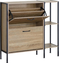 Load image into Gallery viewer, 2 Drawer Shoe Cabinet Cupboard Storage Organiser Rack Hallway Furniture Unit 88x24x87 cm
