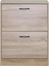 Load image into Gallery viewer, 2 Drawer Shoe Cabinet Cupboard Storage Organiser Shoes Footwear Rack Hallway 60x24x81 cm