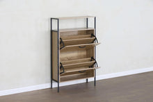 Load image into Gallery viewer, 2 Drawer Shoe Cabinet Shoe Rack Storage Organiser Hallway Furniture Unit 63x24x105 cm