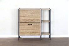 Load image into Gallery viewer, 2 Drawer Shoe Cabinet Cupboard Storage Organiser Rack Hallway Furniture Unit 88x24x87 cm