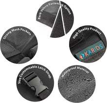 Load image into Gallery viewer, Car Boot Organiser - Backseat Storage Organizer with 4 Elastic Mesh Pockets and 2 Bottle Holder + 2 Large Compartments - Tidy Vehicle Hanging Storage | Declutter Cargo Net Bag for Travel