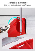 Load image into Gallery viewer, Long Handled Dustpan and Brush Set Broom Floor Sweeper Cleaning Wind Proof