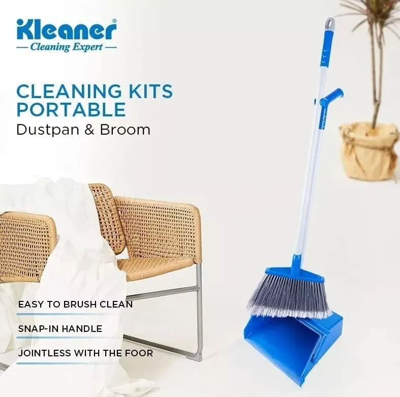 Long Handled Dustpan and Brush Set Broom Floor Sweeper Cleaning Heavy Duty