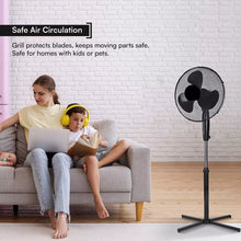 Load image into Gallery viewer, 16'' Cooling Fan Oscillating Pedestal 3 Speed Quite Floor Standing Adjustable