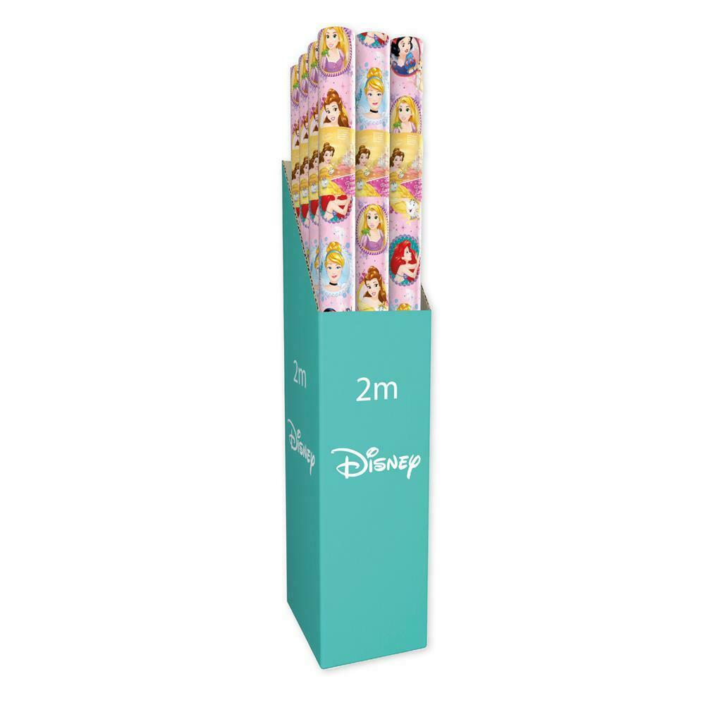 2 x Disney Princess 2M Kids Gift Wrapping Paper Roll Birthday Christmas Present