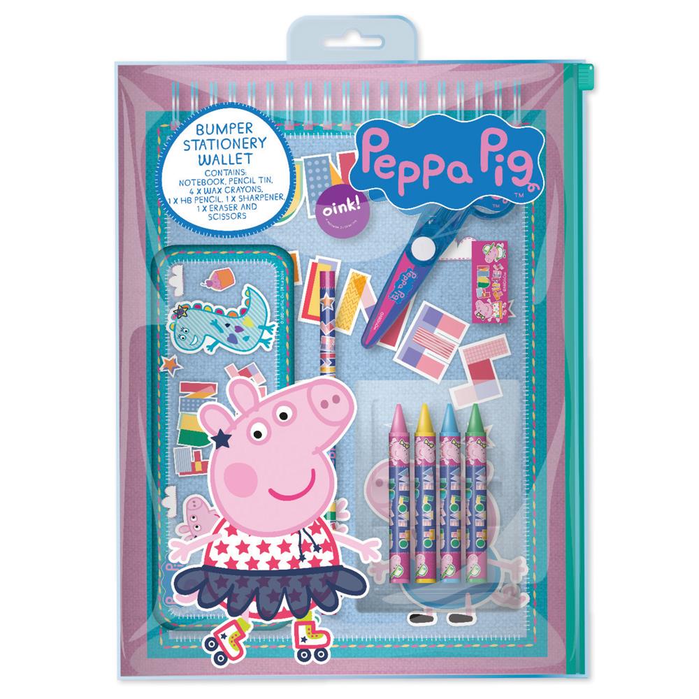 10pcs Peppa Pig Bumper Stationery Wallet Girls Boys Back to School Stationery