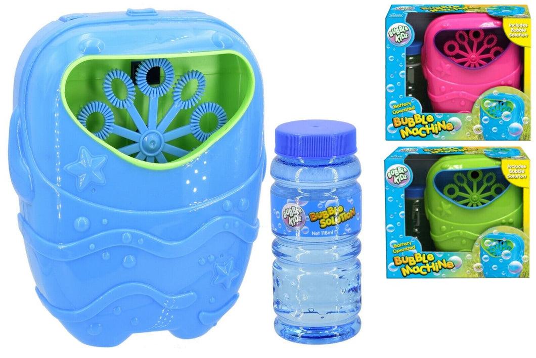 Kids Children Bubble Machine Blower + Solution Birthday Party Bubbles Summer Toy