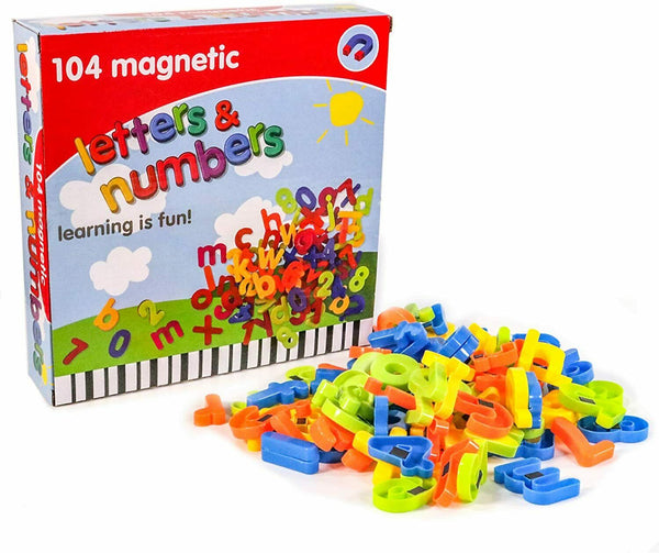 104 Pcs Magnetic Letters Alphabet & Numbers Fridge Magnets Toys Kids Learning  loading=
