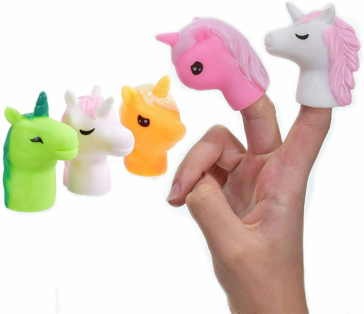5 x Unicorn Finger Puppets Animal Baby Boys Girls Toy Party Bag Filler UK Seller