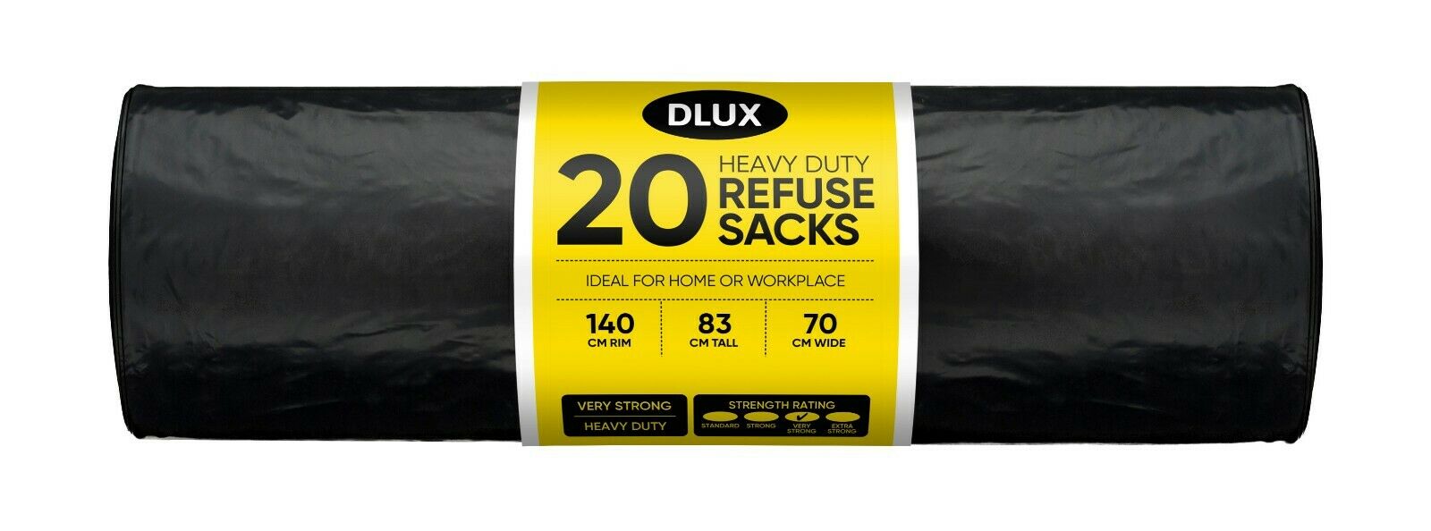 HEAVY DUTY BLACK REFUSE SACKS STRONG THICK RUBBISH BAG BIN LINERS - BUY BULK