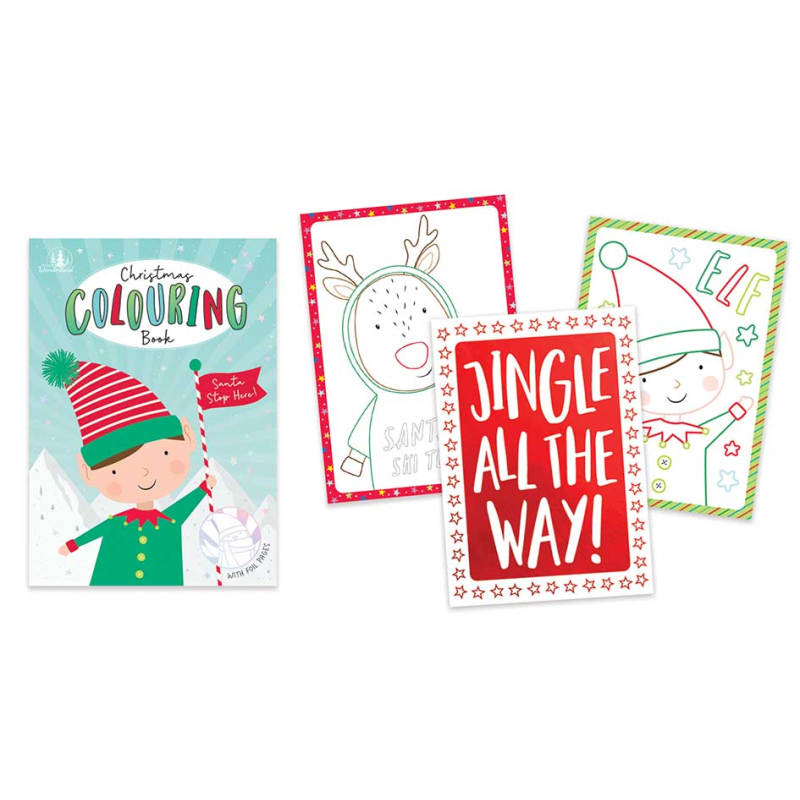 A4 Christmas Colouring Book Fun Activity Kids Children Boys Girls Snowman & Elf