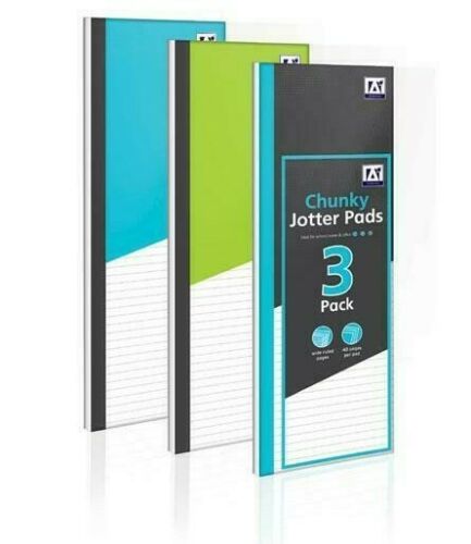 3 SHOPPING PADS TO DO LIST NOTE MEMO WRITING BOOK WHITE 120 PAPER LINED JOTTER