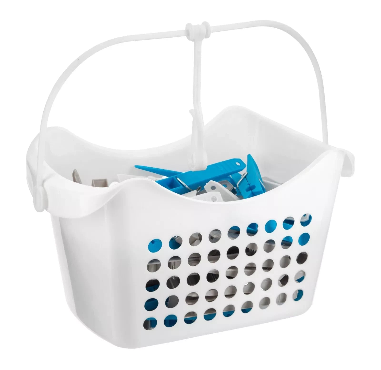 Plastic Peg Basket 50 Pegs Clothes Garment Laundry Washing Line Hanging Hook