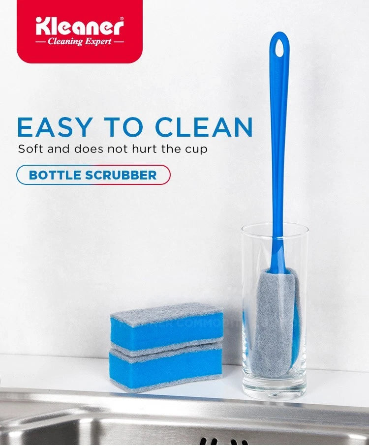 Long Handle Glass Bottle Brush Scourer Scrubbing Hanging Washing Up Deep Clean