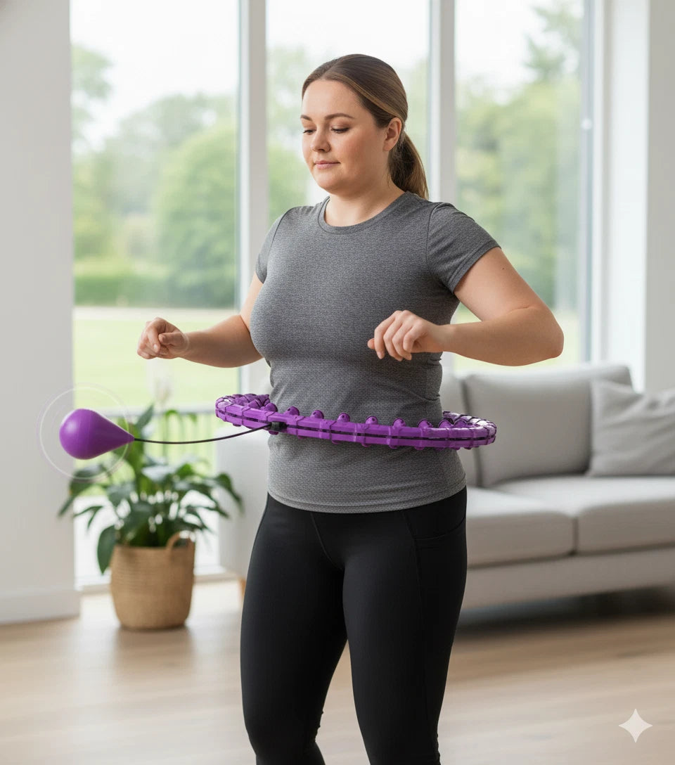 24 Knots Weighted Hula Hoop with Ball Adjustable Fitness Weight Loss Exercise UK