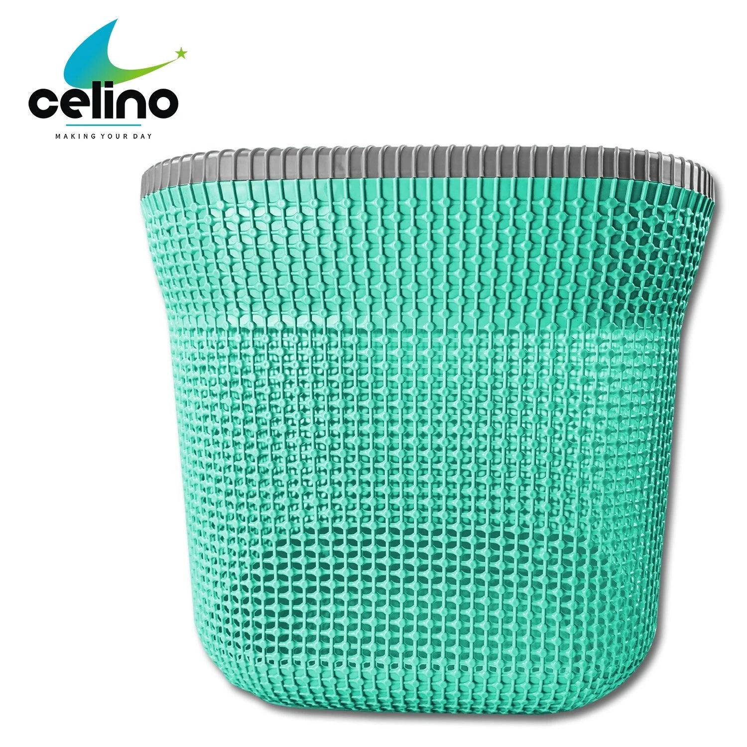 53L Plastic Rattan Laundry Basket Strong Washing Clothes Hamper Storage Knitted