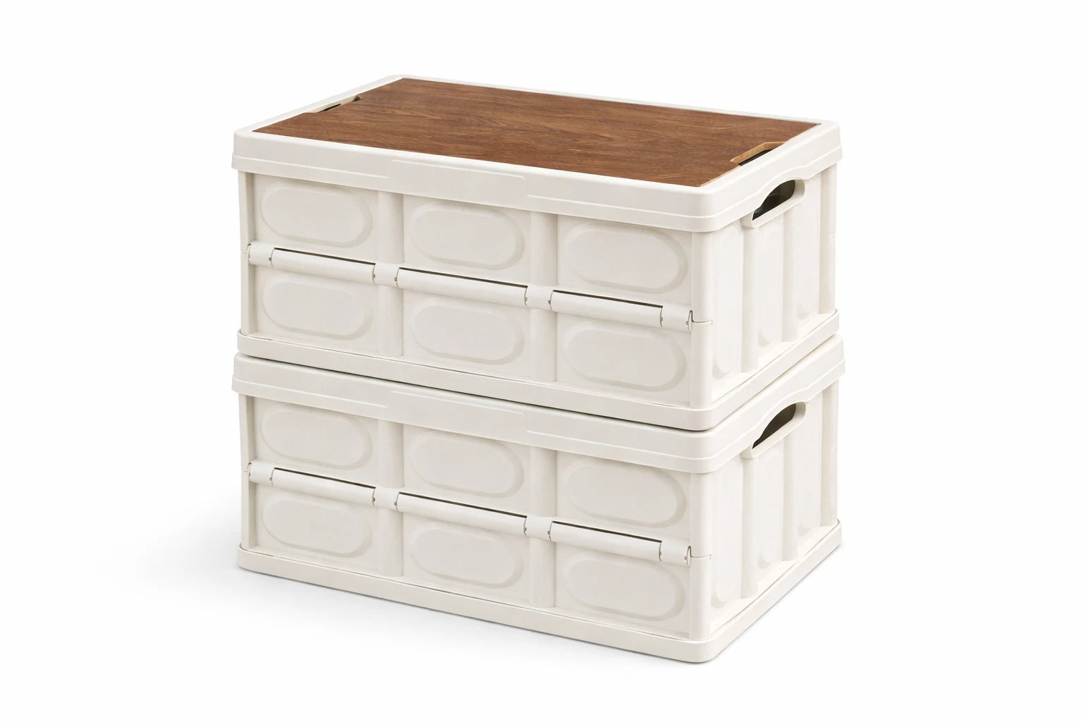 Folding Storage Boxes With Lid Plastic Box Collapsible Stackable Organiser Crate