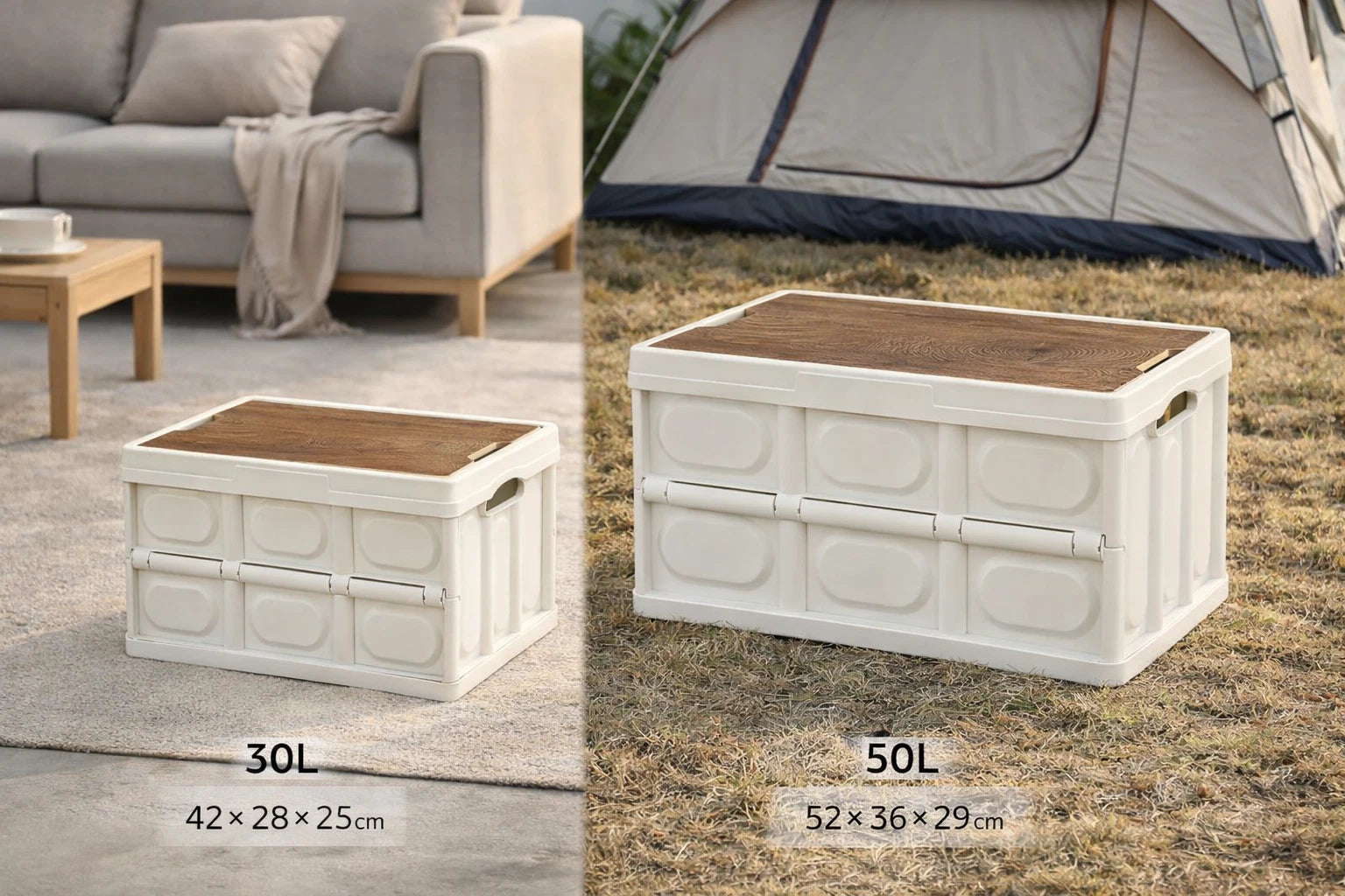 Folding Storage Boxes With Lid Plastic Box Collapsible Stackable Organiser Crate