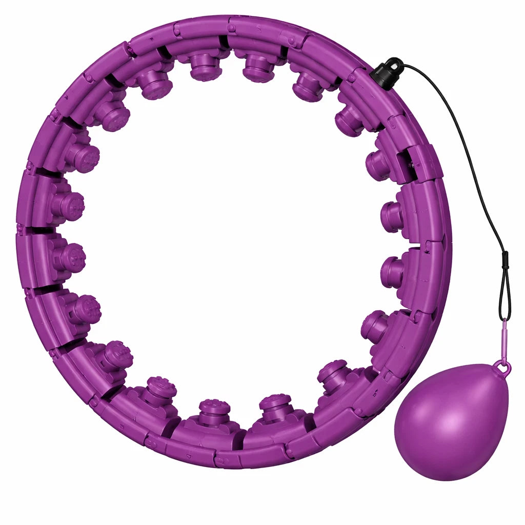 24 Knots Weighted Hula Hoop with Ball Adjustable Fitness Weight Loss Exercise UK