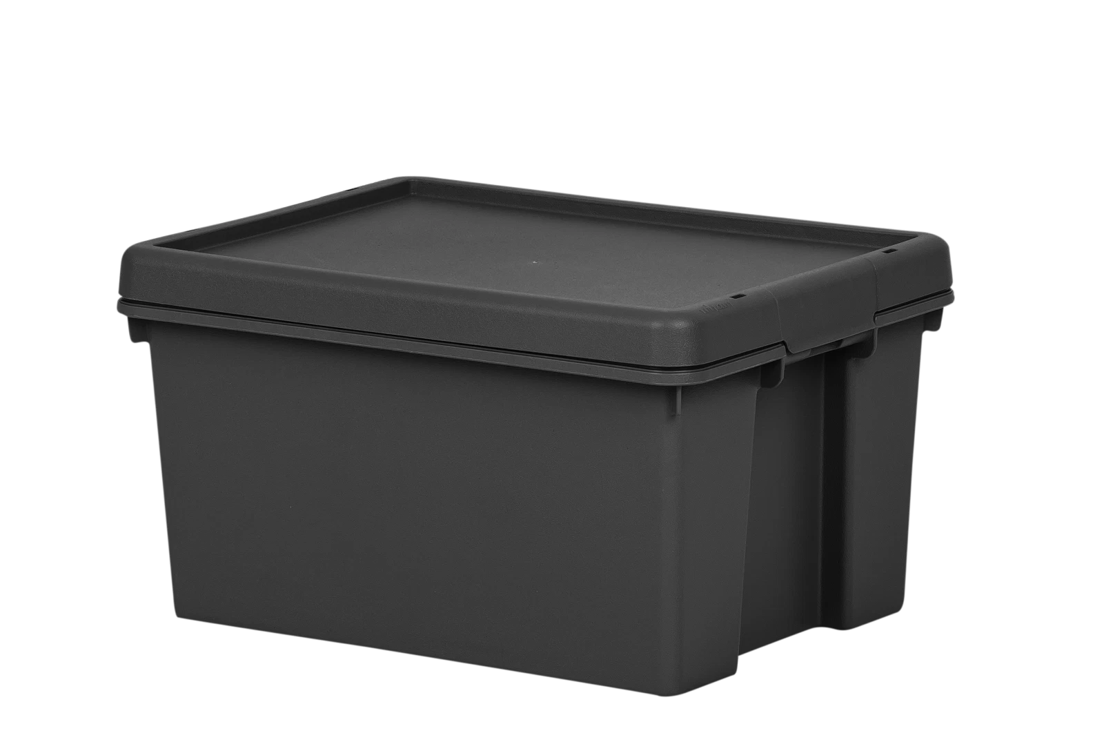 Heavy Duty Plastic Storage Box with Lid Stackable Storage Bin Container Black