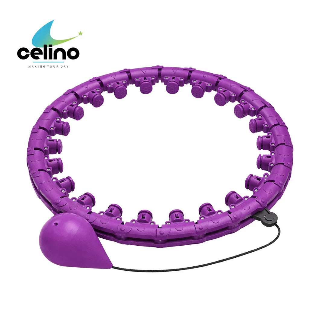 24 Knots Weighted Hula Hoop with Ball Adjustable Fitness Weight Loss Exercise UK