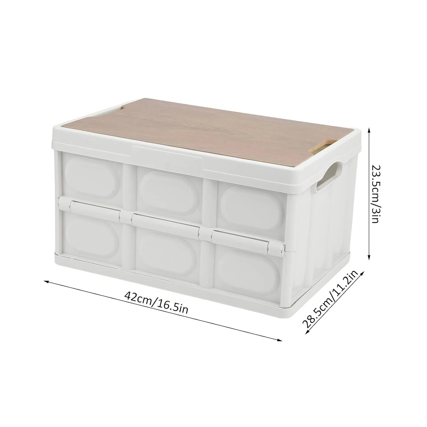 Folding Storage Boxes With Lid Plastic Box Collapsible Stackable Organiser Crate