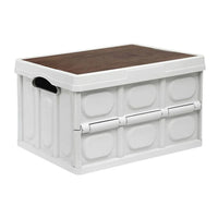 Folding Storage Boxes With Lid Plastic Box Collapsible Stackable Organiser Crate