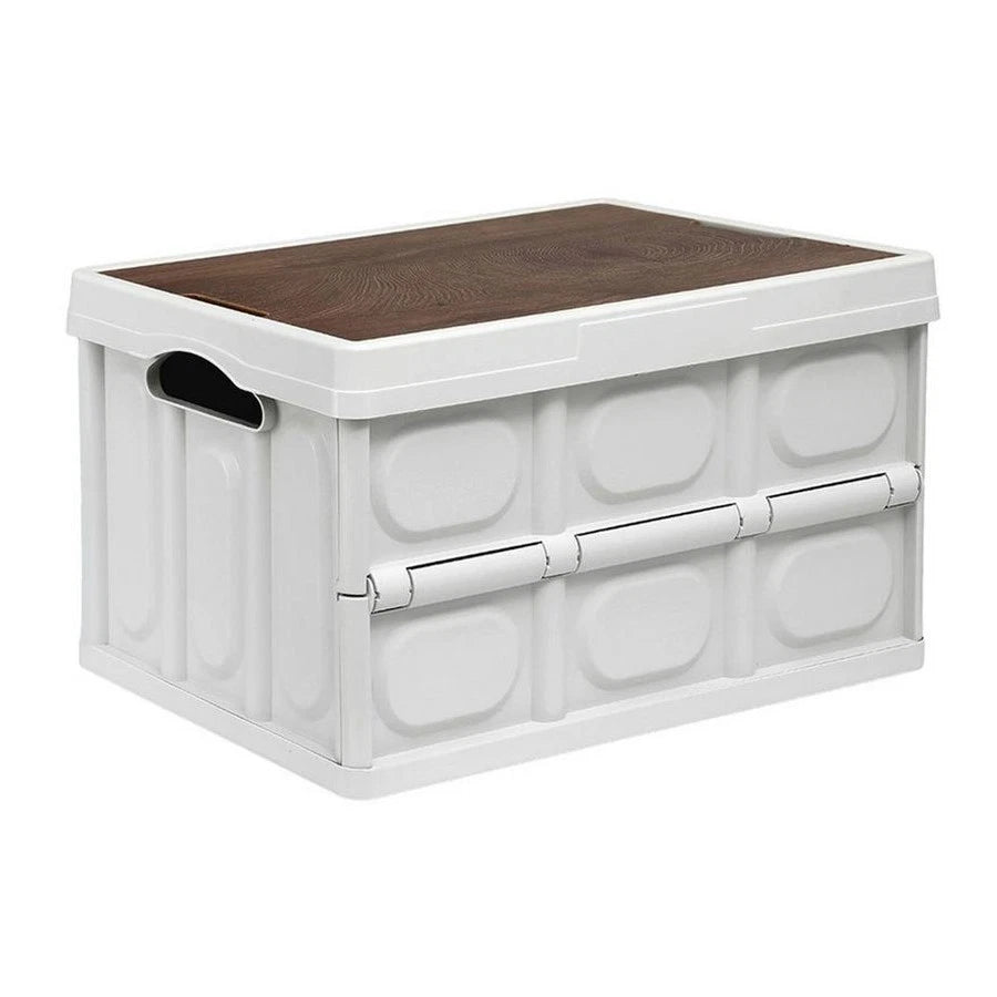 Folding Storage Boxes With Lid Plastic Box Collapsible Stackable Organiser Crate