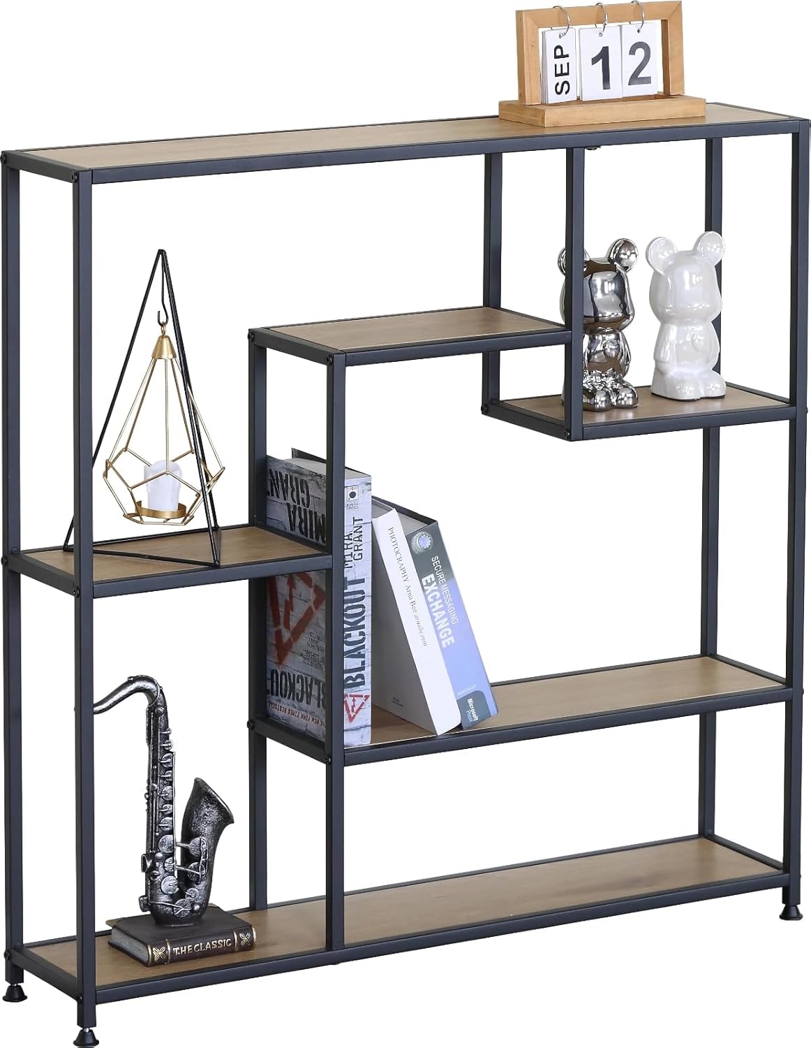 Bookcase Bookshelf 5 Tier Shelving Display Storage Unit Living Room Home Office 85x18x85 cm