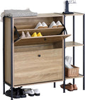 2 Drawer Shoe Cabinet Cupboard Storage Organiser Rack Hallway Furniture Unit 88x24x87 cm