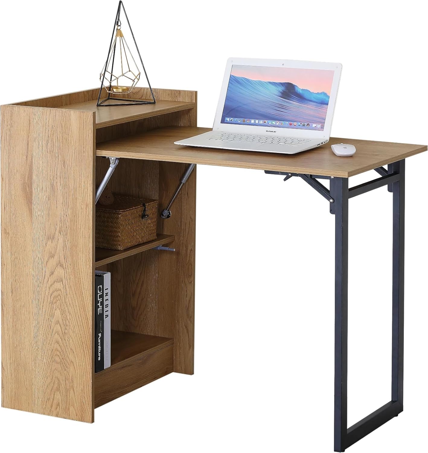 Folding Desk Foldable Computer Table Workstation Study Writing Home Office 102x59x85 cm