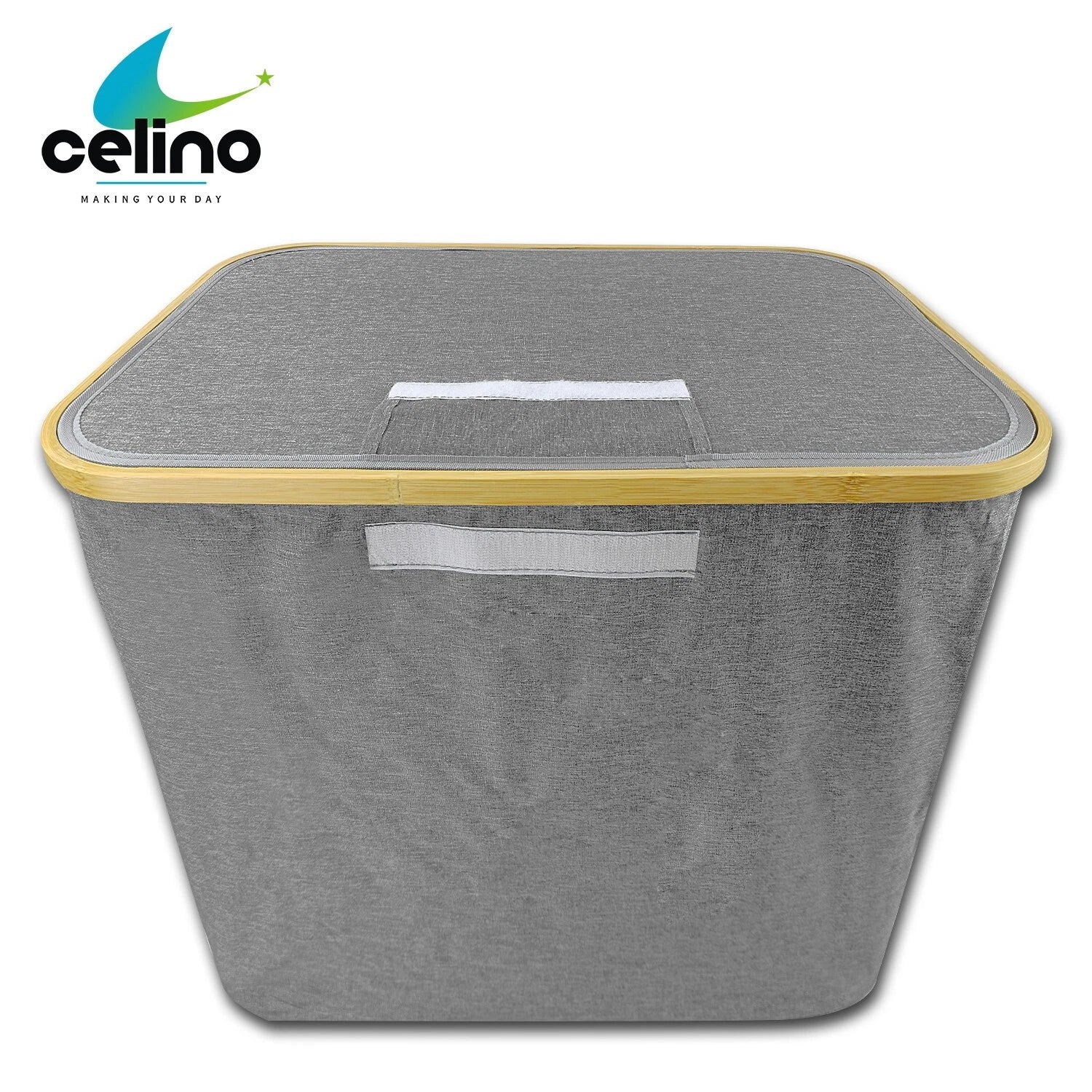 75L Foldable Fabric Laundry Basket With Lid Cover Collapsible Clothes Hamper NEW