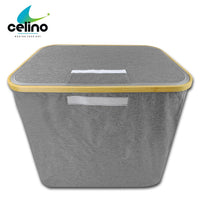 75L Foldable Fabric Laundry Basket With Lid Cover Collapsible Clothes Hamper NEW