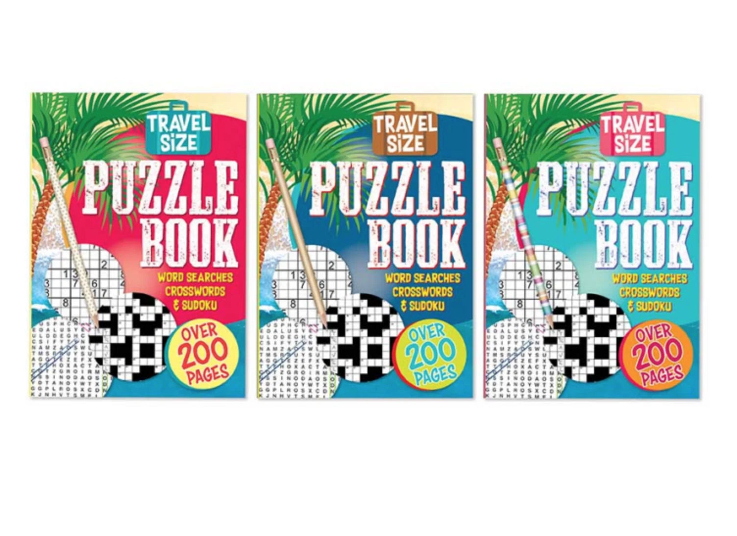 3 x A5 Puzzle Books For Kids Adults Wordsearch Cross Words Sudoku 200+ Pages