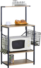 Load image into Gallery viewer, 4 Tier Microwave Oven Stand Shelf Rack With Hooks Kitchen Cutlery Storage 75.5x40x123 cm
