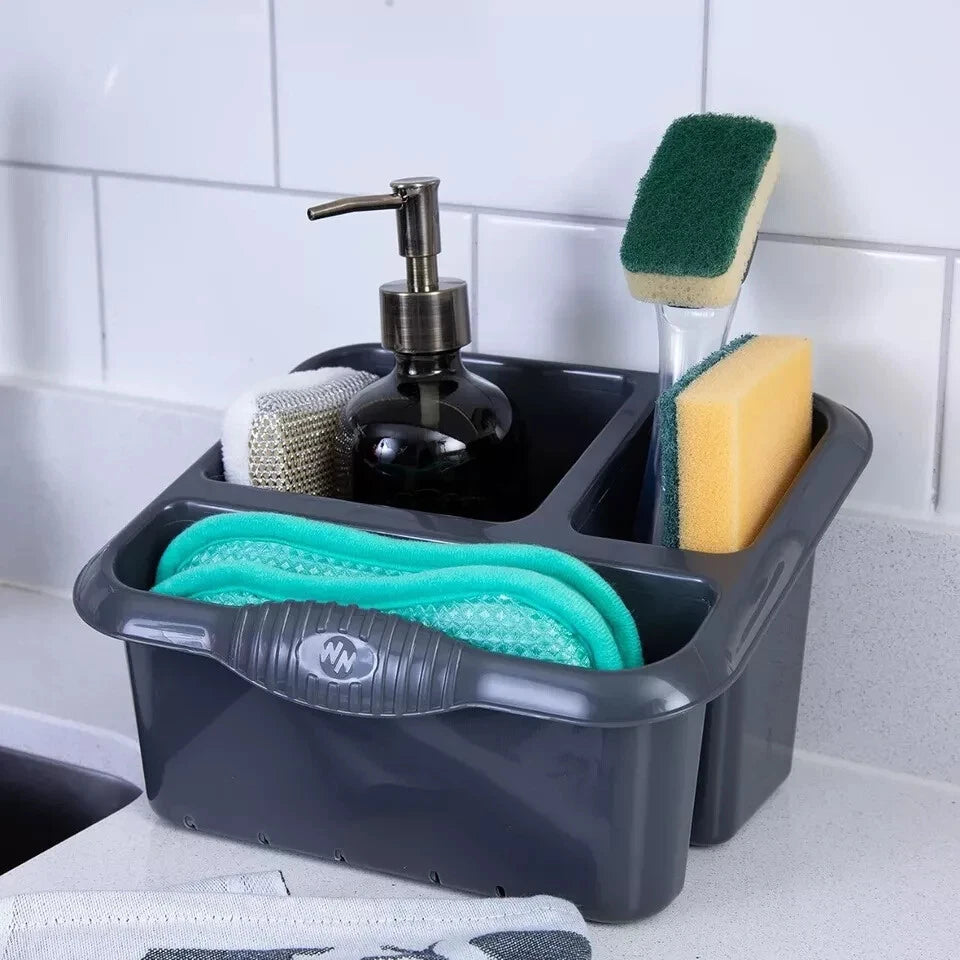 WHAM Kitchen Cutlery Caddy Plastic High Grade Sink Tidy Drainer Holder Organizer