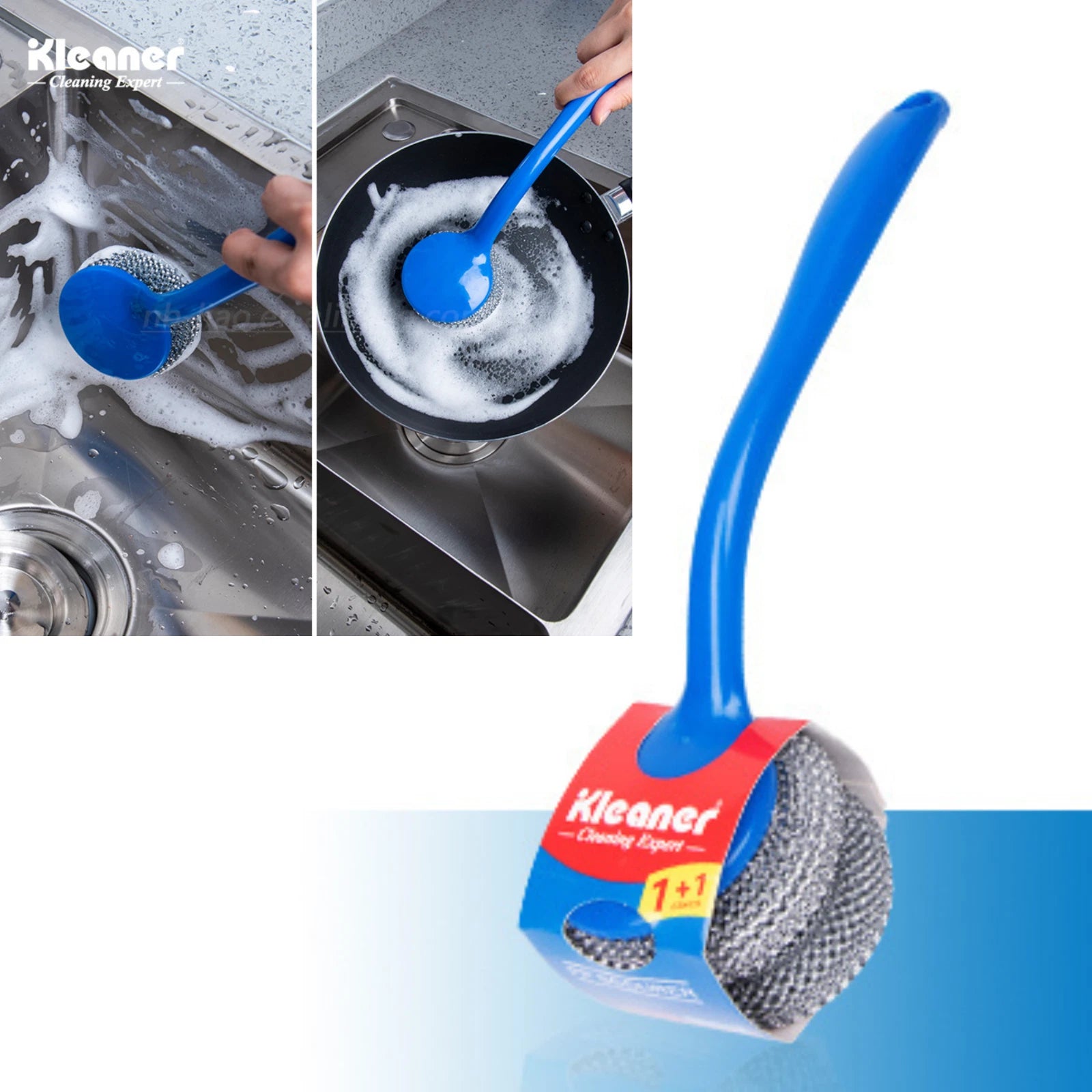 Long Handled Washing Up Scourer Scrub Scrubbing Brush Dish Kitchen Cleaning