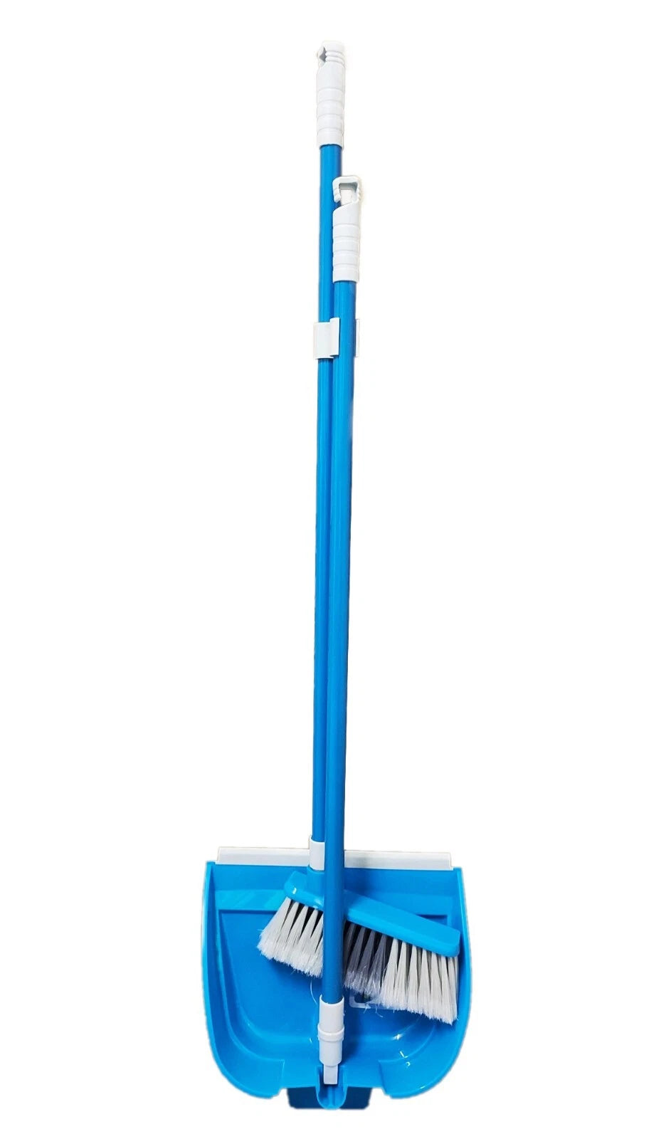 Long Handled Dustpan and Brush Set Broom Floor Sweeper Cleaning Blue Foldable