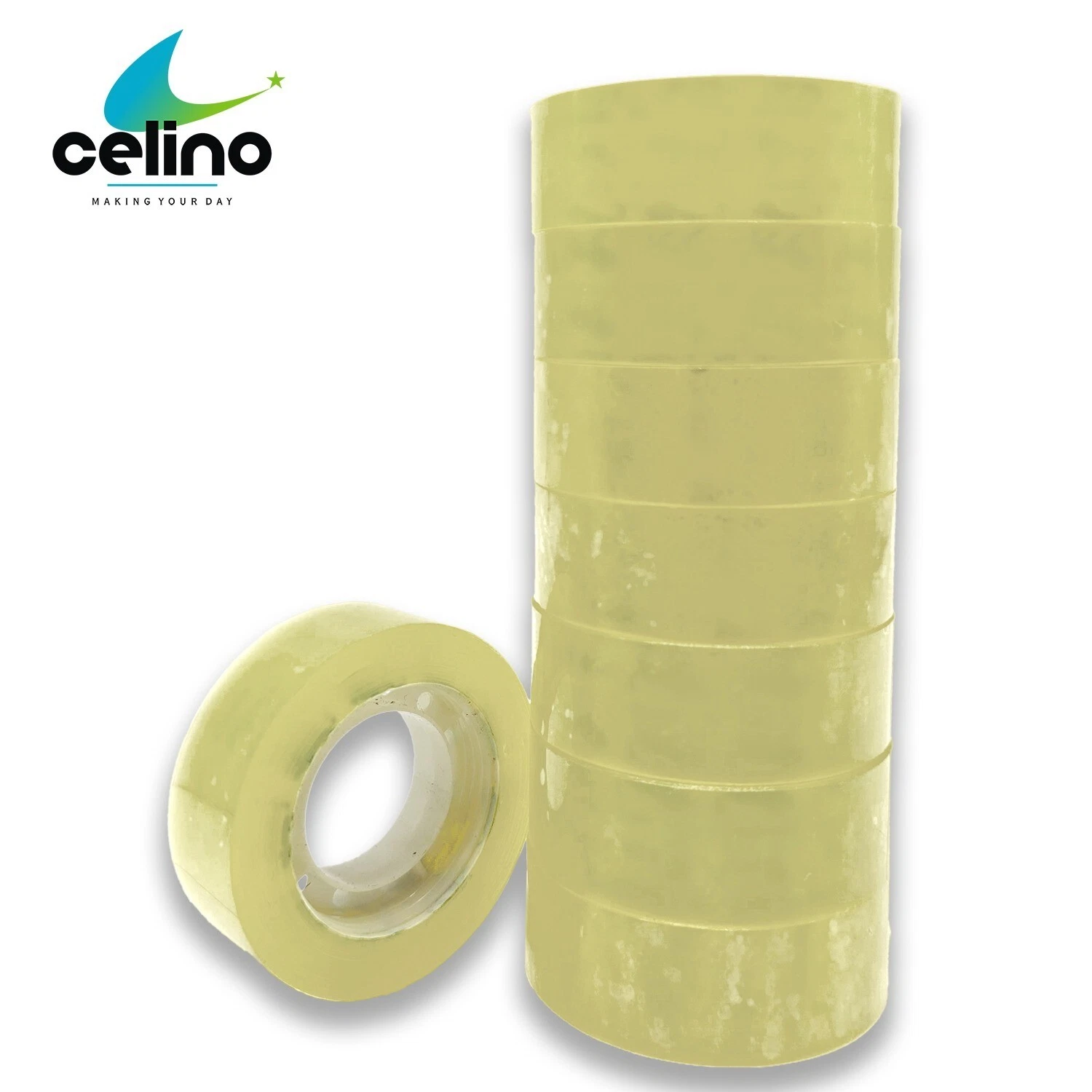 8 x Clear Cellotape Rolls 18mm x 30m | Strong Packing Tape for Office, Shipping & Home Use