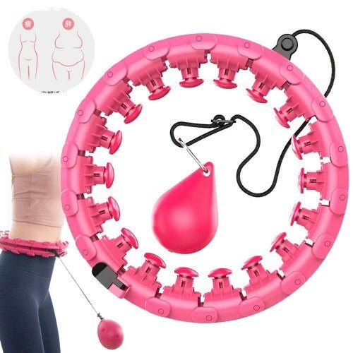 24 Knots Weighted Hula Hoop with Ball Adjustable Fitness Weight Loss Exercise UK
