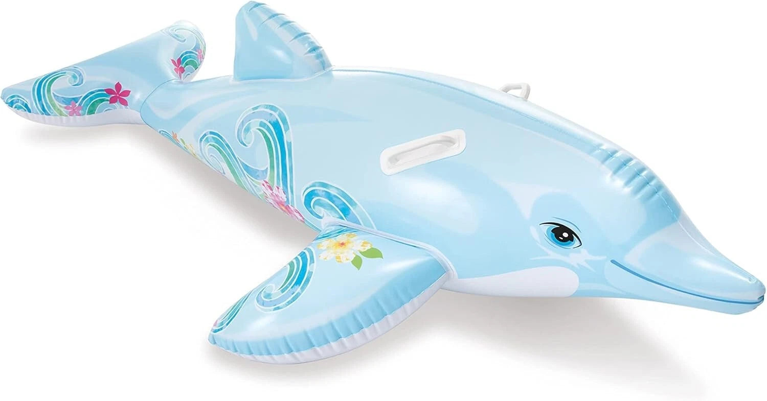 Kids Inflatable Dolphin Ride-On Pool Float | 175cm Swimming Toy for Summer Water Fun