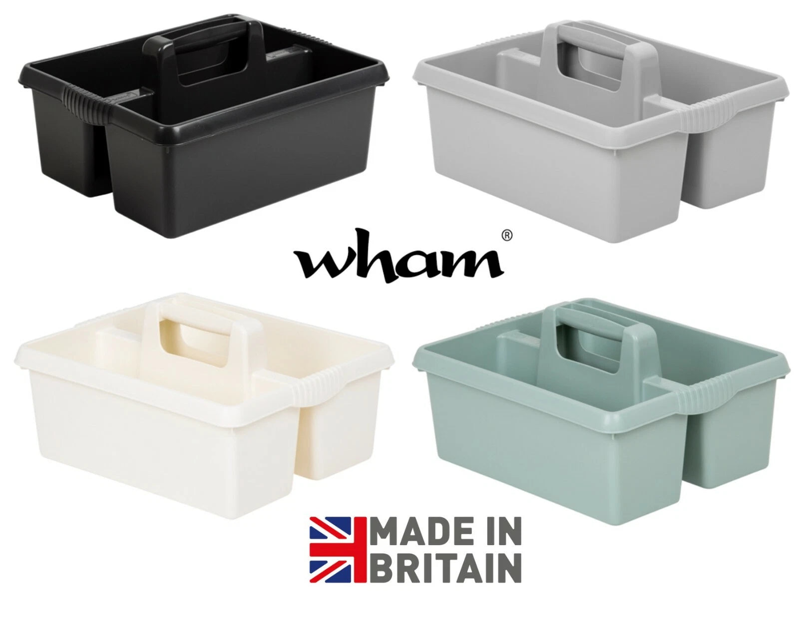 Large Plastic Caddy Kitchen Cleaning Tools Carry Tray Tidy Organiser with Handle