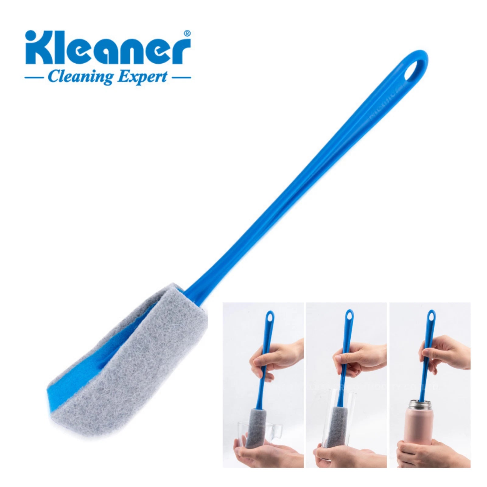Long Handle Glass Bottle Brush Scourer Scrubbing Hanging Washing Up Deep Clean