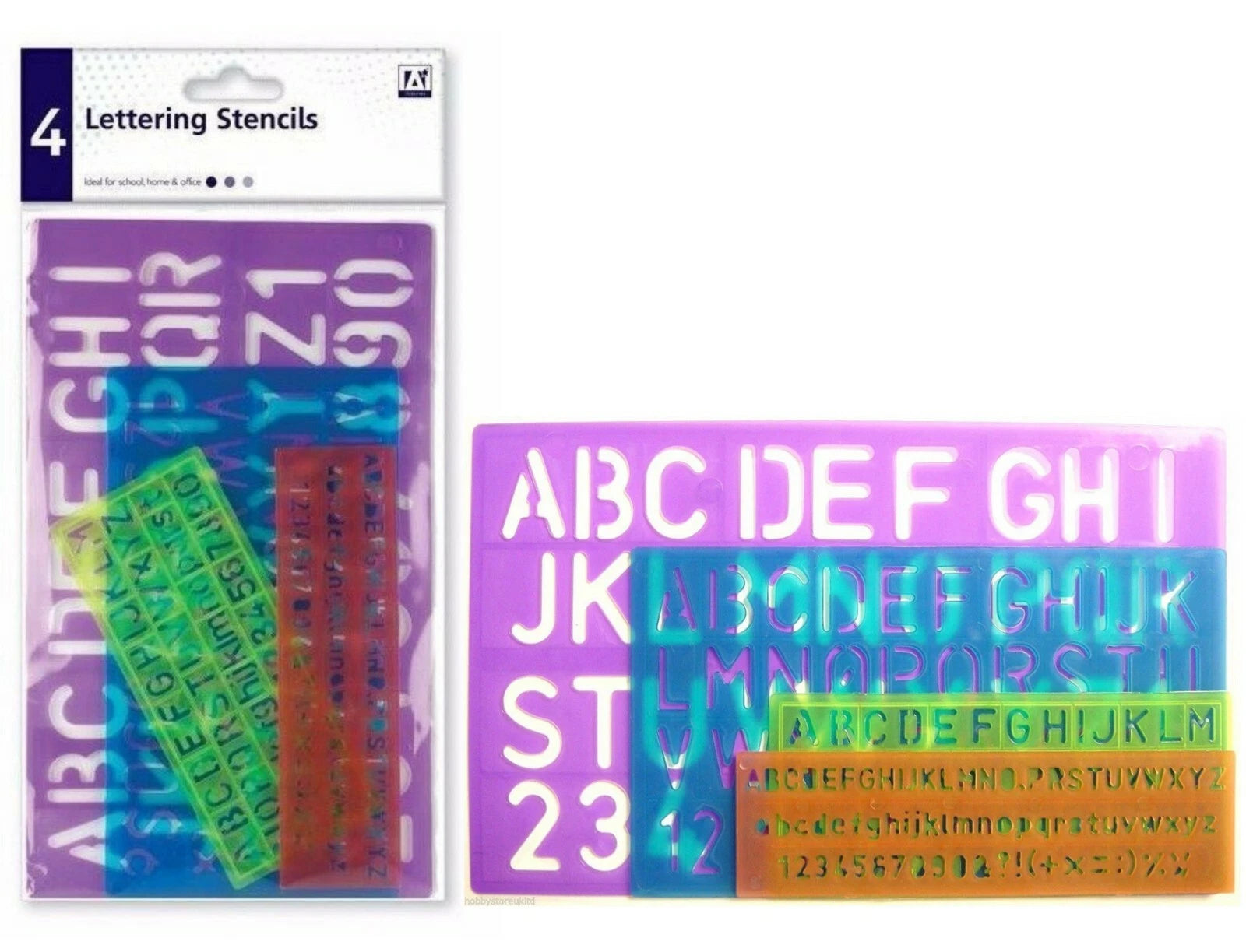 Letter Stencil Set Alphabet Letters Number Plastic Stencils Large Lettering 4pcs