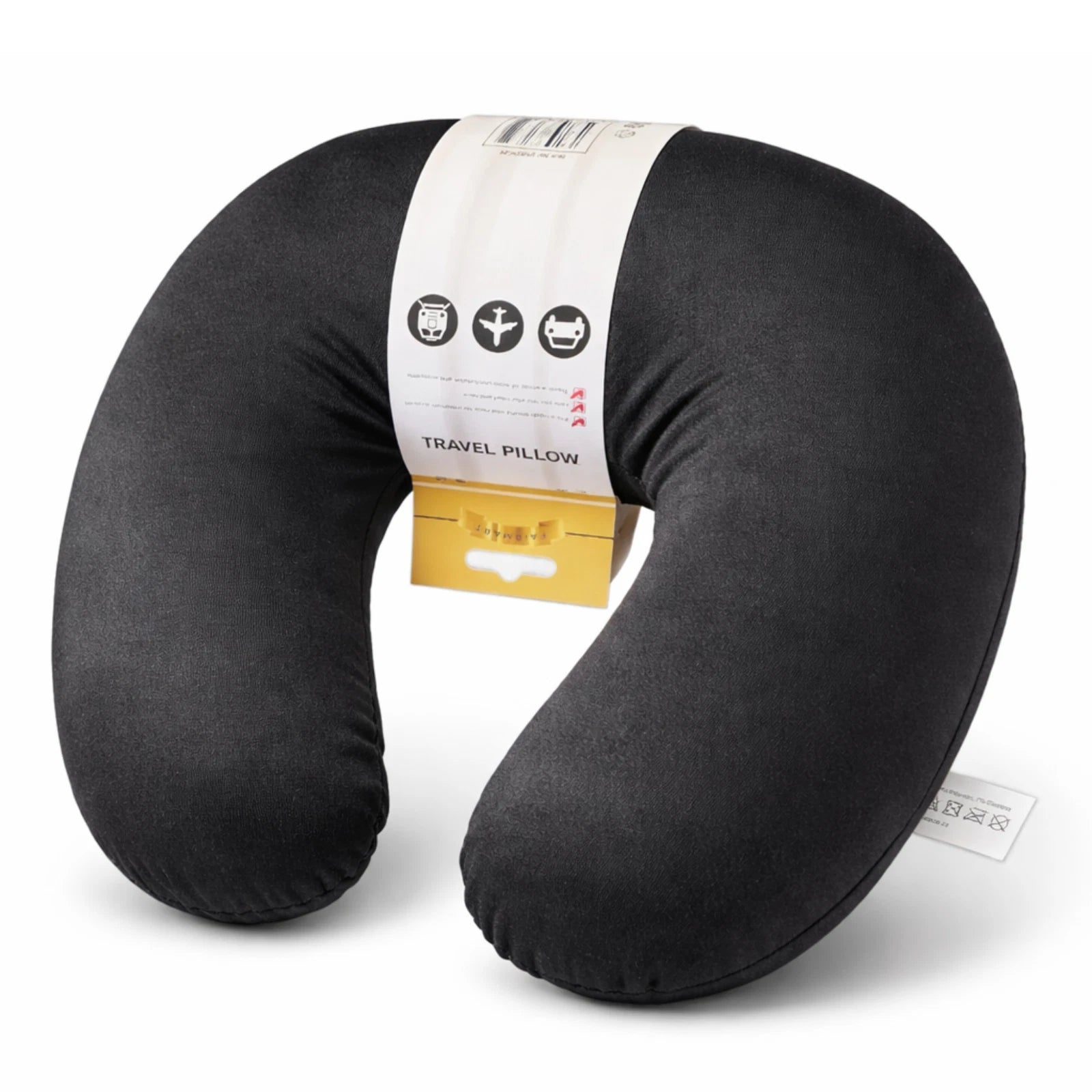 Ergonomic Neck Pillow Head Support Soft Cushion Micro Bead Travel Office - BLACK