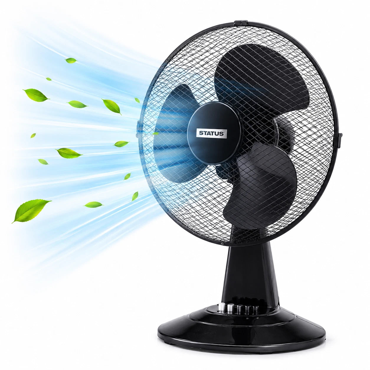 12 Inch Desk Fan Oscillating Table Fan 3 Speed Summer Cooling Home Office Black
