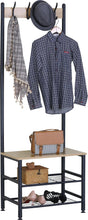 Load image into Gallery viewer, Coat Rack with Shoe Storage with Bench Clothes Hat Hanging Hallway Bedroom 60x40x175 cm

