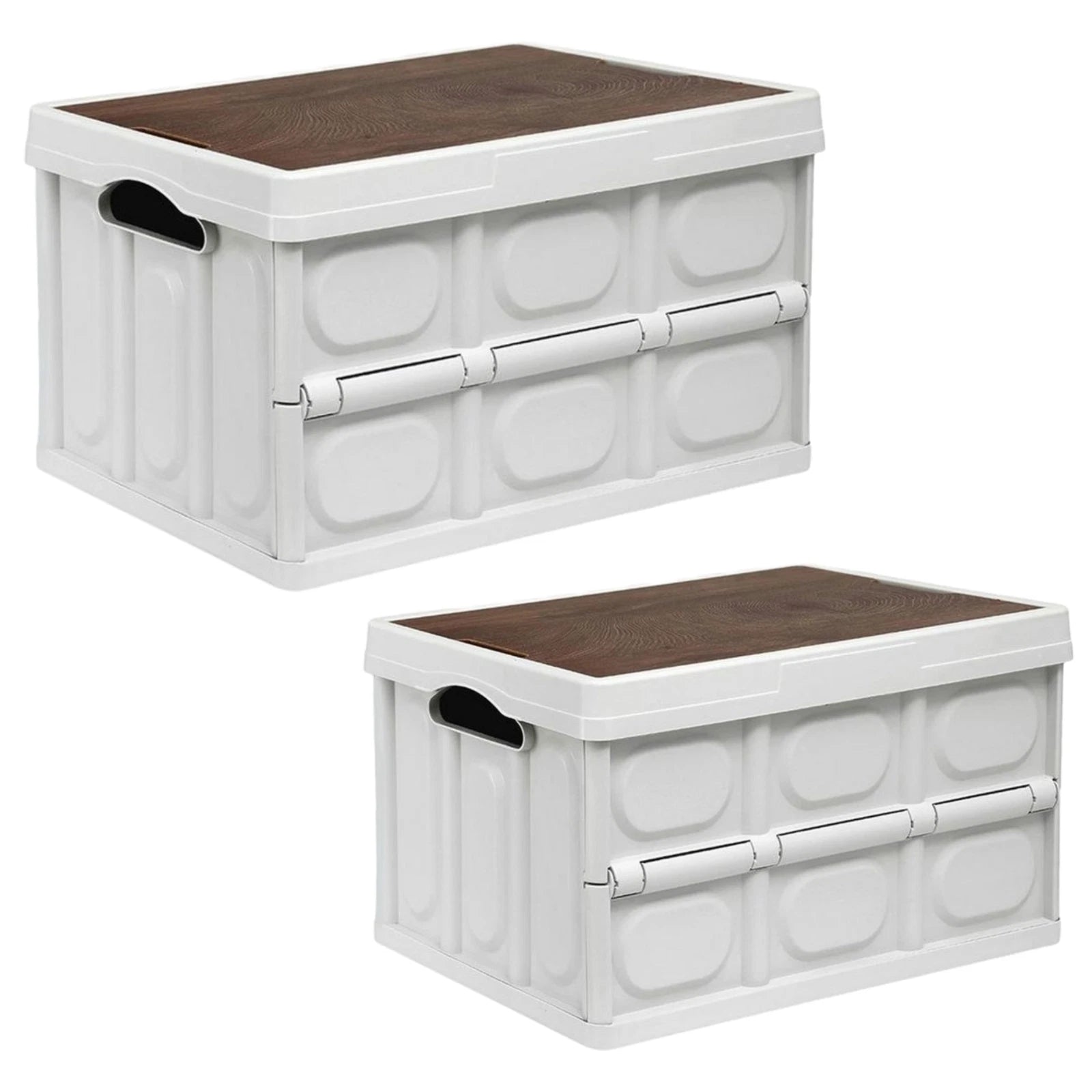 Folding Storage Boxes With Lid Plastic Box Collapsible Stackable Organiser Crate