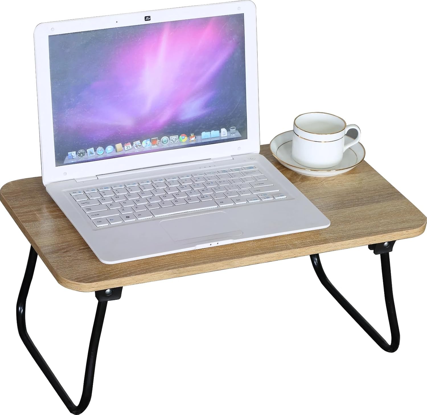 Foldable Laptop Bed Table Dinner Lap Tray Portable Breakfast Work Desk Stand 52.5x30x21.5 cm